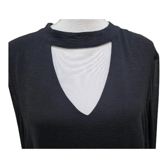 Tacera Elegant Black Long Sleeve Dress, Woman 2X - Picture 2 of 9